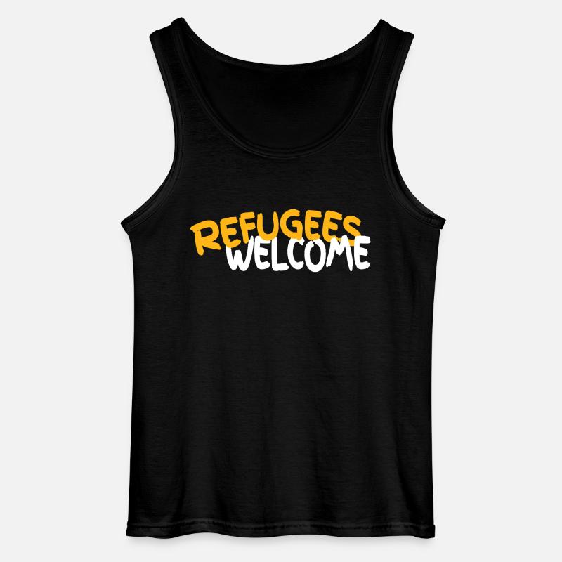 Flüchtlinge willkommen - Gildan Männer Tank Top - Schwarz