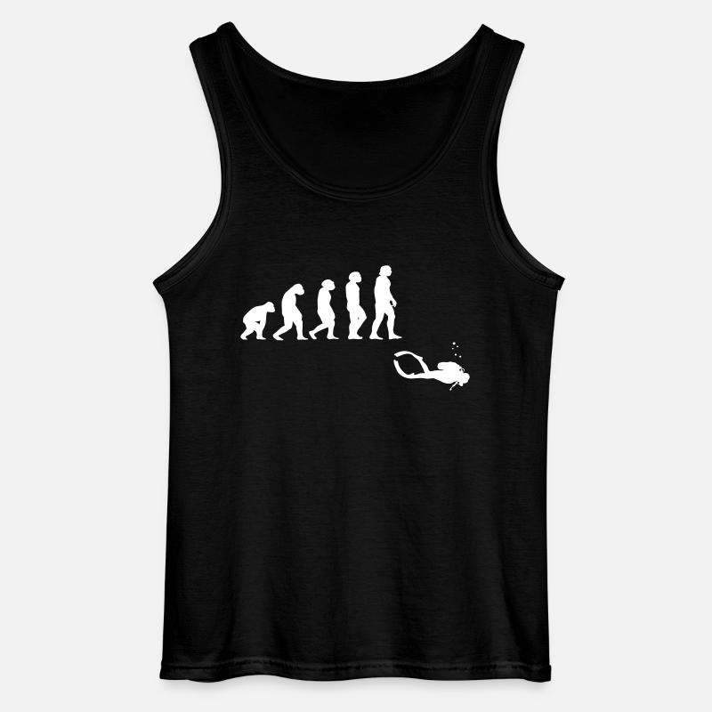 Evolution diving with a device - Gildan Men’s Tank Top - black