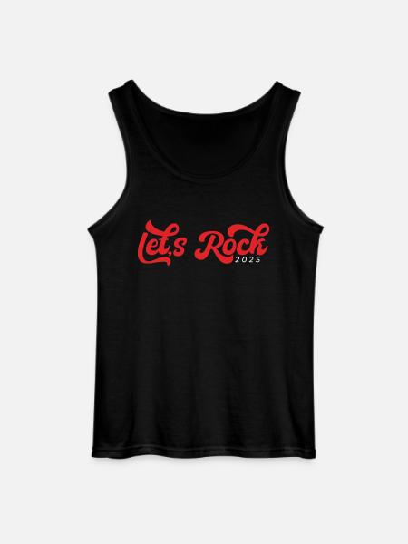 Let's Rock 2025, Vintage New Year Tee - Gildan Men’s Tank Top - black