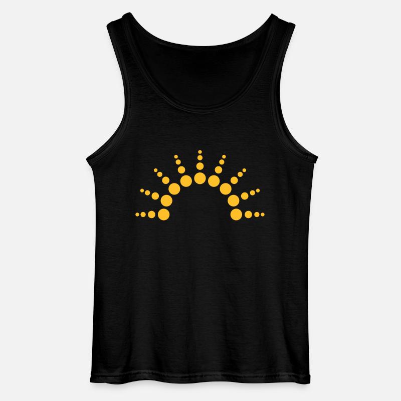 Half-circle circles points Sun logo - Gildan Men’s Tank Top - black