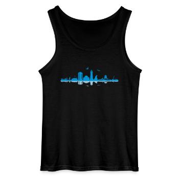 Skyline - Büsum - Gildan Männer Tank Top - Schwarz - Vorne - AI Model Male 185 dark (185cm)