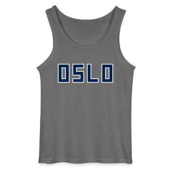 Oslo - Débardeur Gildan Homme - charbon - Devant - AI Model Male 185 dark (185cm)