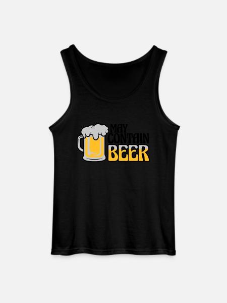 May Contain Beer Saying - Gildan Men’s Tank Top - black