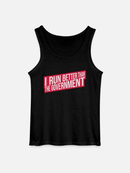 run better than government - Gildan Men’s Tank Top - black