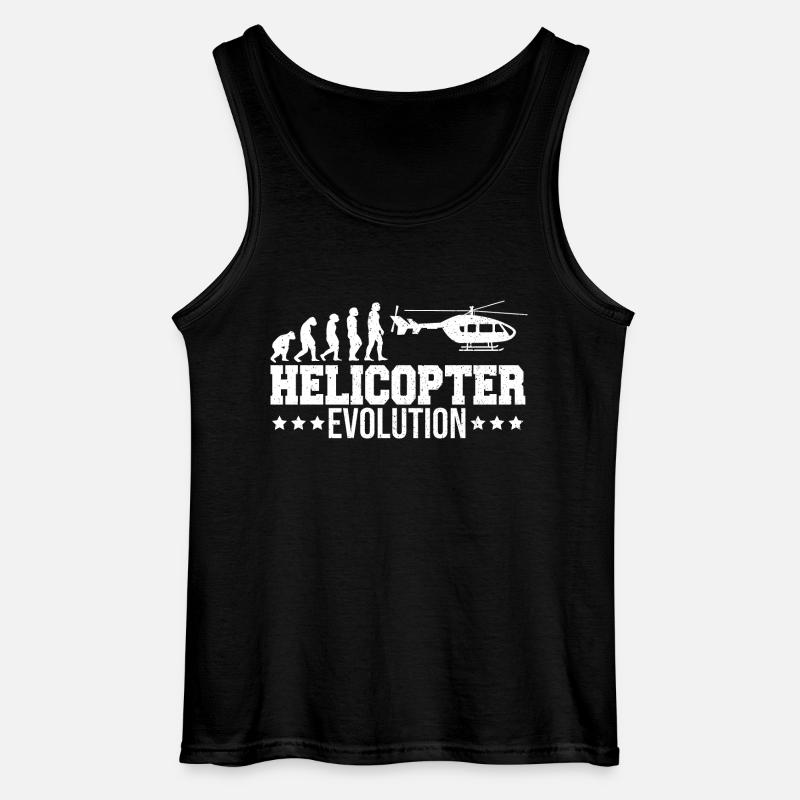 Heli Pilot Helikopter Evolution - Gildan Männer Tank Top - Schwarz