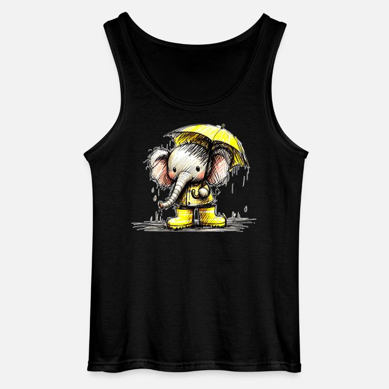 Elefant im Regen - Gildan Männer Tank Top - Schwarz