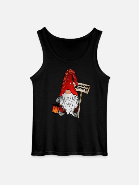 Cuddle Gnome Christmas Gnome - Gildan Men’s Tank Top - black
