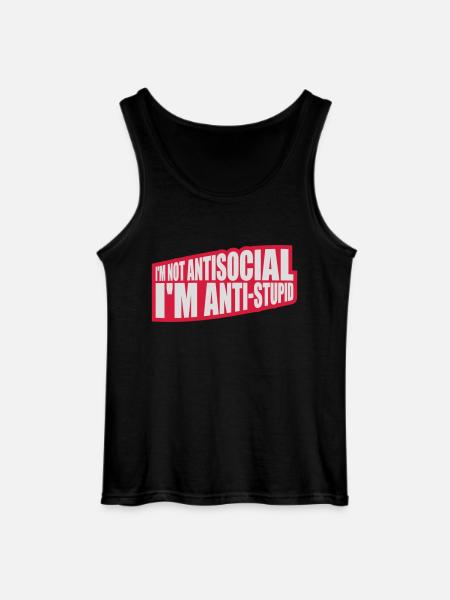 not antisocial anti stupid - Gildan Men’s Tank Top - black