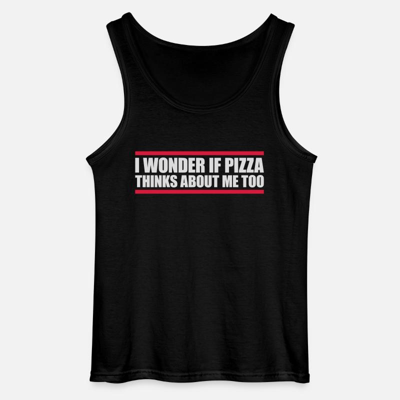 pizza thinks about me - Gildan Männer Tank Top - Schwarz