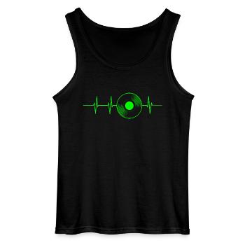 Enregistrement de la fréquence cardiaque - Débardeur Gildan Homme - noir - Devant - AI Model Male 185 dark (185cm)