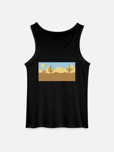 Desert Landscape Silhouette Skyline - Gildan Men’s Tank Top - black