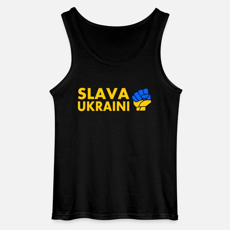 Slava ukraini - Gildan Männer Tank Top - Schwarz