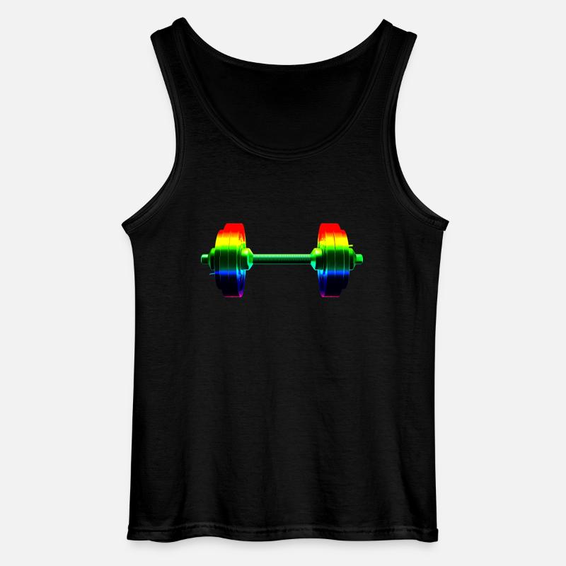 Regenbogen Hantel - Gildan Männer Tank Top - Schwarz