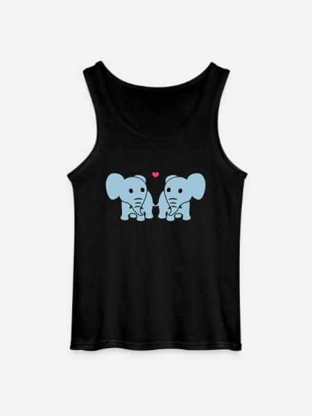 Verliebte Elefanten - Gildan Männer Tank Top - Schwarz