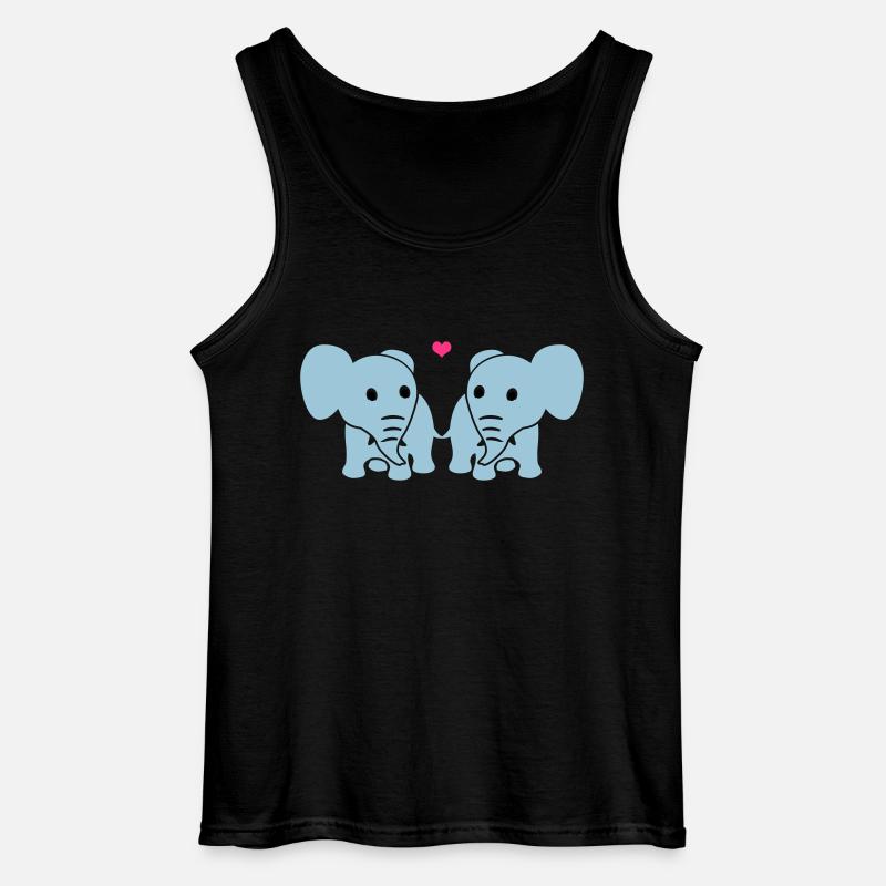 Les éléphants dans l'amour - Débardeur Gildan Homme - noir