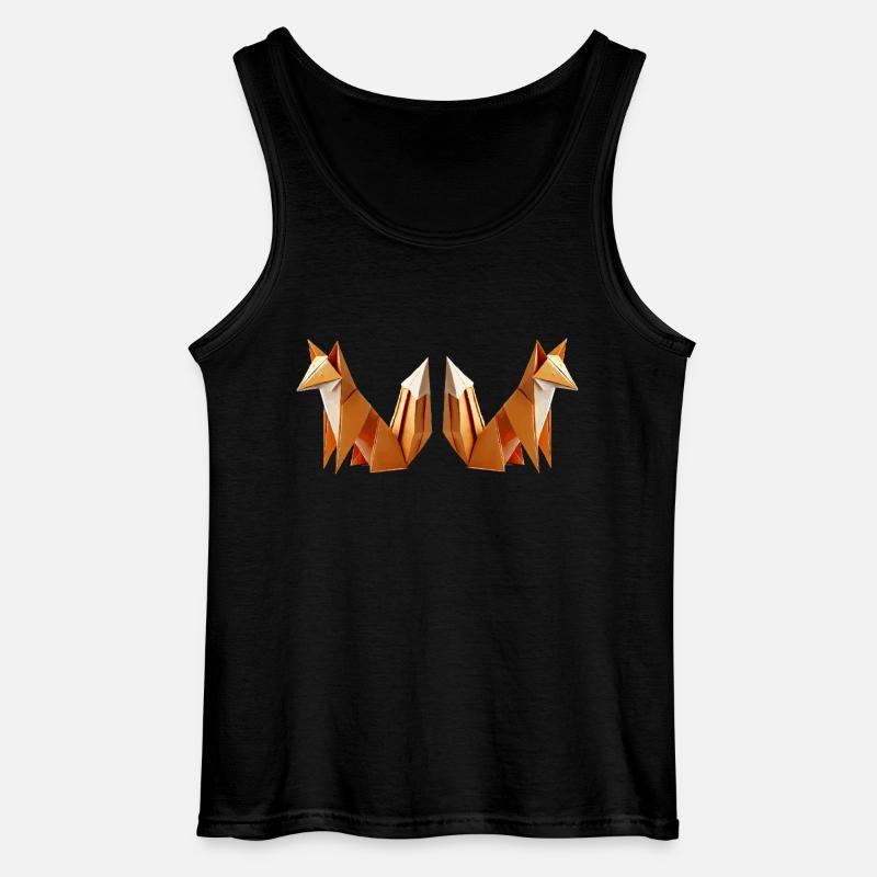 fuchs origami 2 - Gildan Männer Tank Top - Schwarz