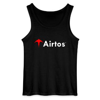 LOGO weißer Text - Gildan Männer Tank Top - Schwarz - Vorne - AI Model Male 185 dark (185cm)