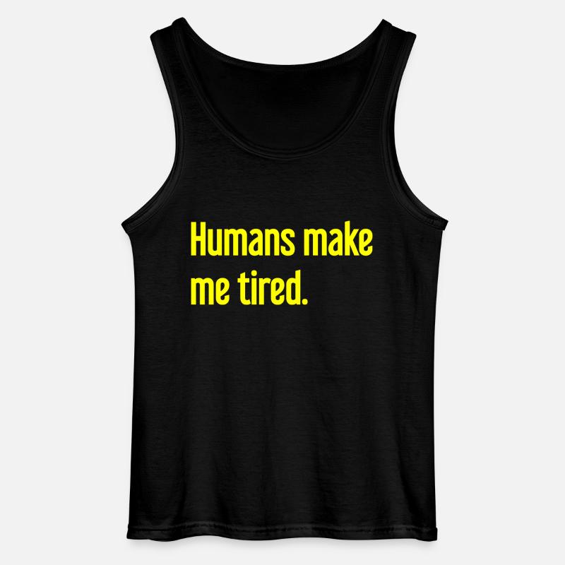 Menschen machen müde - Lustiger Spruch - Gildan Männer Tank Top - Schwarz