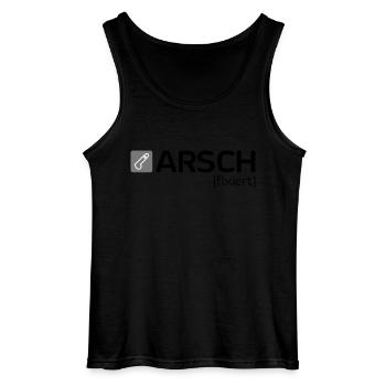 ARSCH [fixiert] - Gildan Männer Tank Top - Schwarz - Vorne - AI Model Male 185 dark (185cm)