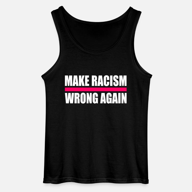 make racism wrong again - Gildan Men’s Tank Top - black