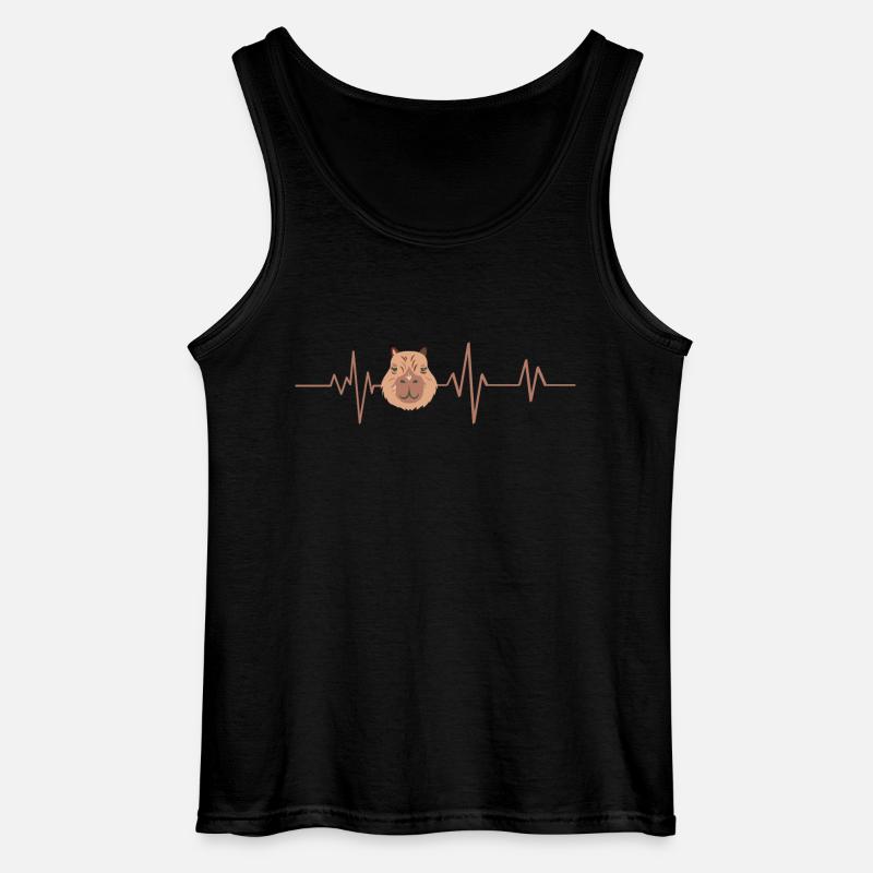 Capybara Heartbeat - Geschenkidee - Gildan Männer Tank Top - Schwarz