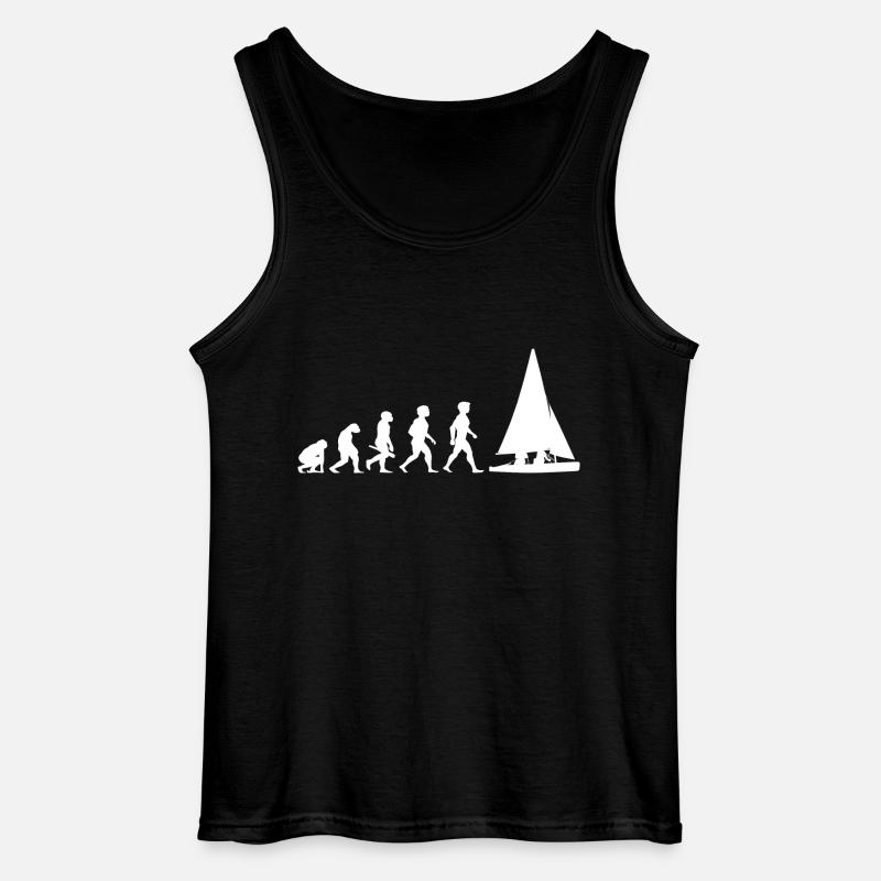 Evolution sailing sailboat sailing ship - Gildan Men’s Tank Top - black