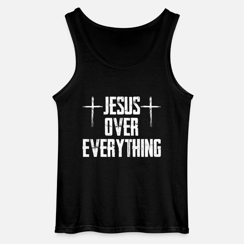 Jesus Over Everything - Gildan Männer Tank Top - Schwarz