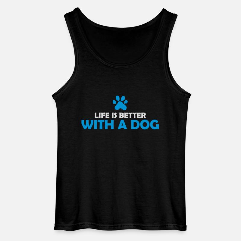 better with a dog - Gildan Männer Tank Top - Schwarz