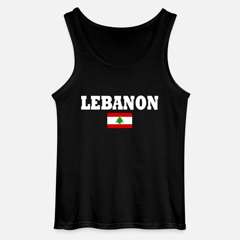 Libanon - Gildan Männer Tank Top - Schwarz