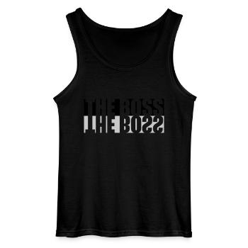 Spiegelung The Boss - Gildan Männer Tank Top - Schwarz - Vorne - AI Model Male 185 dark (185cm)