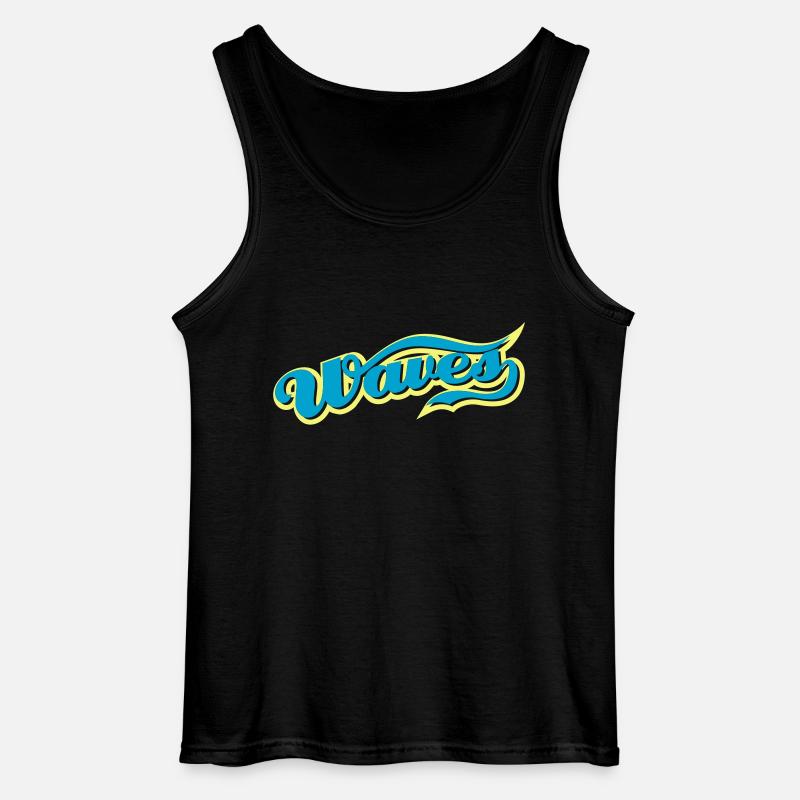 waves - Gildan Männer Tank Top - Schwarz