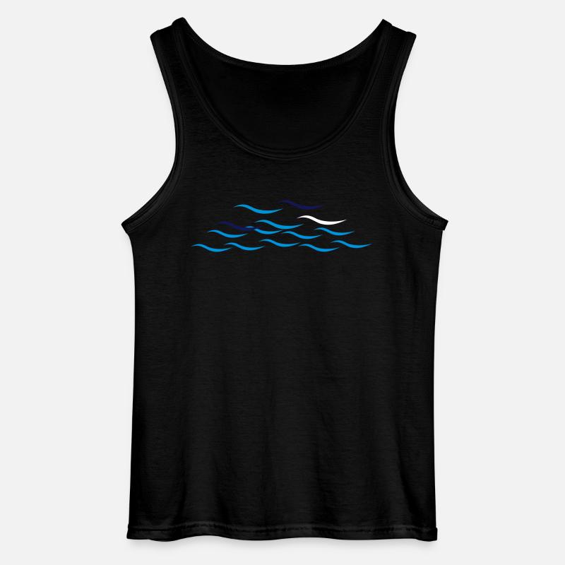 Wellen - Gildan Männer Tank Top - Schwarz