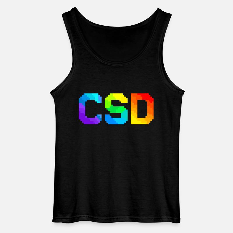 CSD - Pixel Pride Flag - Gildan Männer Tank Top - Schwarz