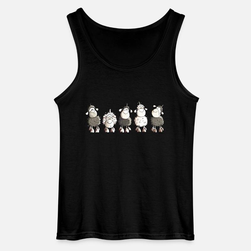Funny Sheep - Schaf - Schafe - Gildan Männer Tank Top - Schwarz