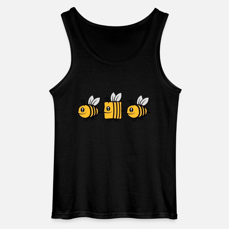 bee different comic bee - Gildan Men’s Tank Top - black