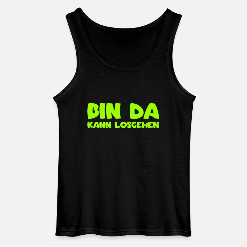 Bin da - Kann losgehen - Gildan Männer Tank Top - Schwarz