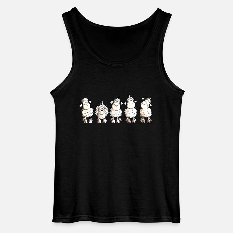 Funny White Sheep - Schaf - Gildan Männer Tank Top - Schwarz