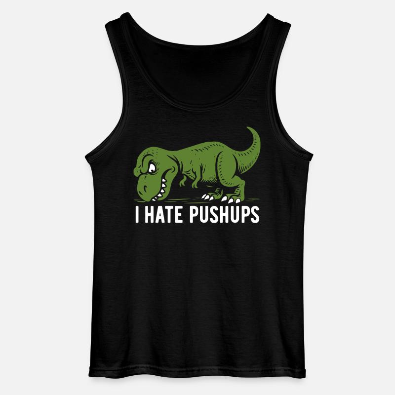 T-Rex - I hate pushups - gift - Gildan Men’s Tank Top - black
