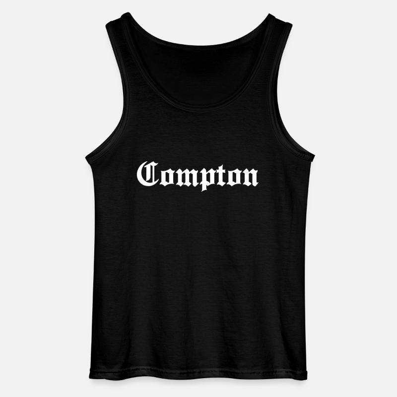 COMPTON white - Gildan Men’s Tank Top - black
