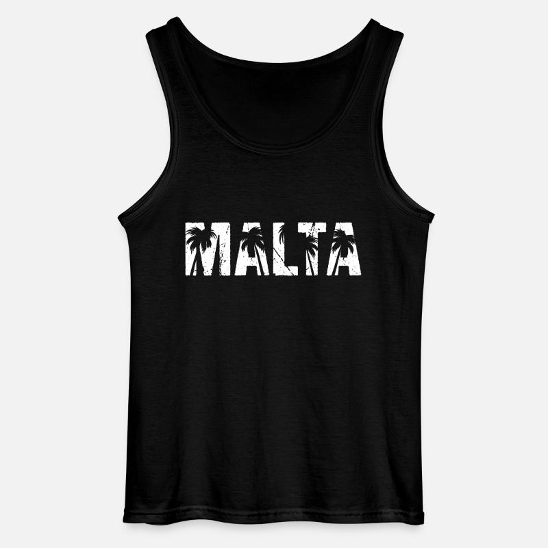 Malta Palmen - Gildan Männer Tank Top - Schwarz