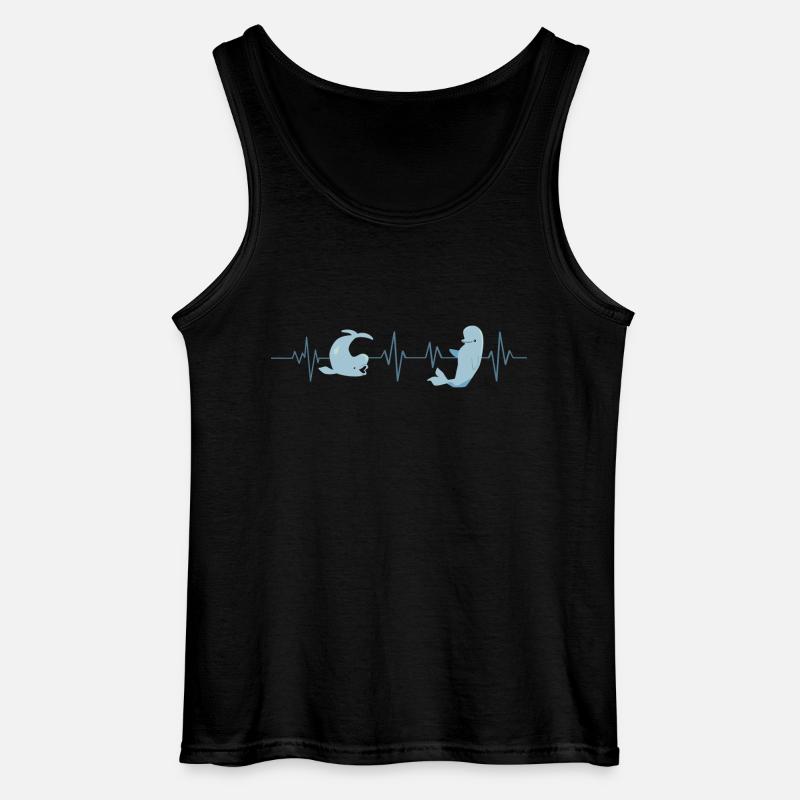 Beluga Heartbeat - Geschenkidee - Gildan Männer Tank Top - Schwarz
