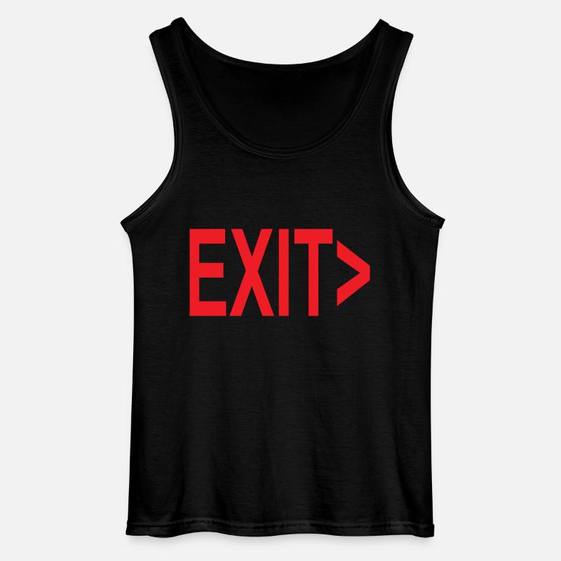 Exit / Exit / Emergency Exit - Gildan Men’s Tank Top - black