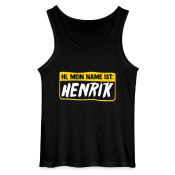 Henrik - Gildan Männer Tank Top - Schwarz - Vorne - AI Model Male 185 dark (185cm)