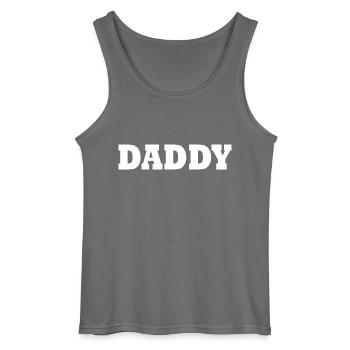 Daddy - Gildan Men’s Tank Top - charcoal grey - Front - AI Model Male 185 dark (185cm)