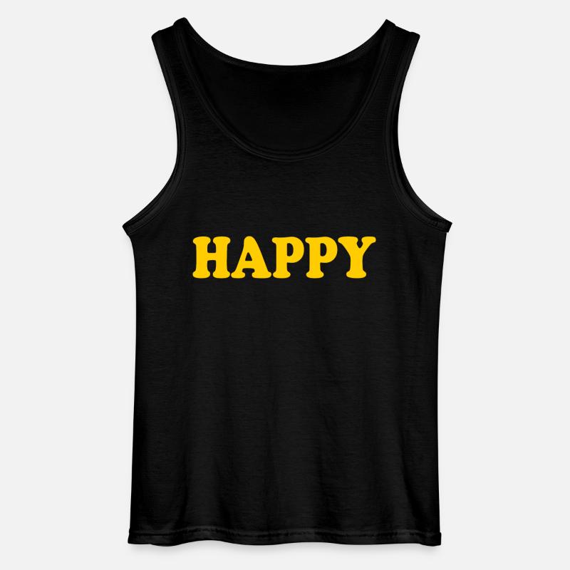 Happy - Gildan Männer Tank Top - Schwarz