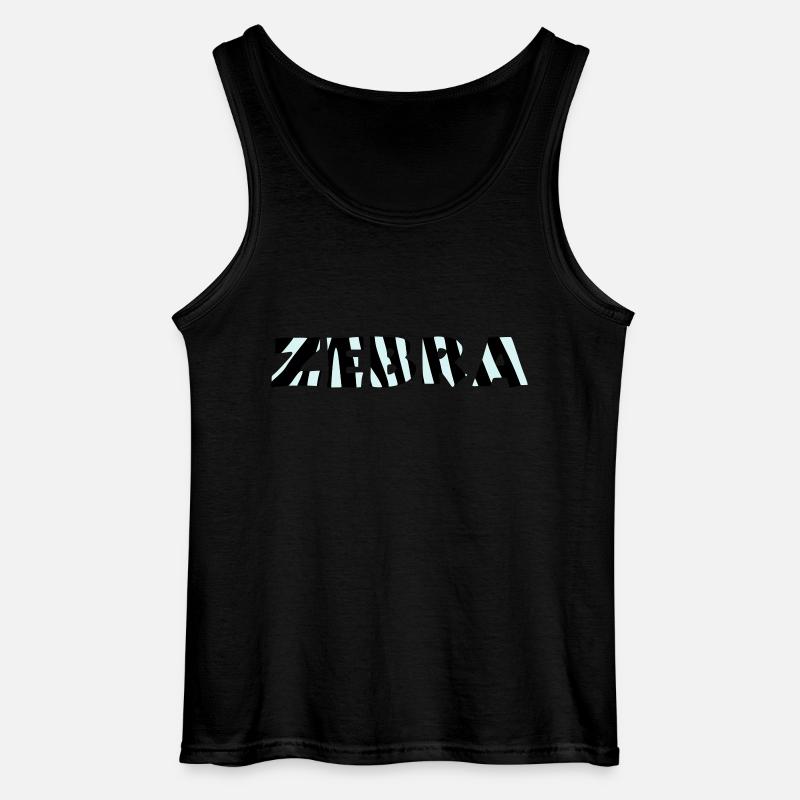zebra - Gildan Men’s Tank Top - black
