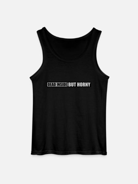 dead inside but horny - Gildan Men’s Tank Top - black
