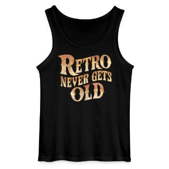 Retro Never Gets Old - Gildan Men’s Tank Top - black - Front - AI Model Male 185 dark (185cm)