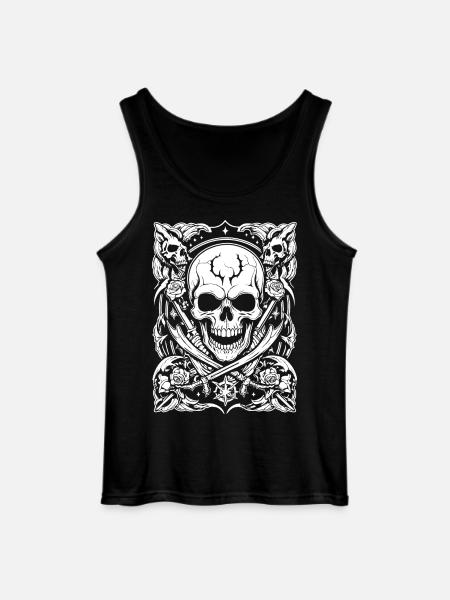 pirate skull - Gildan Men’s Tank Top - black