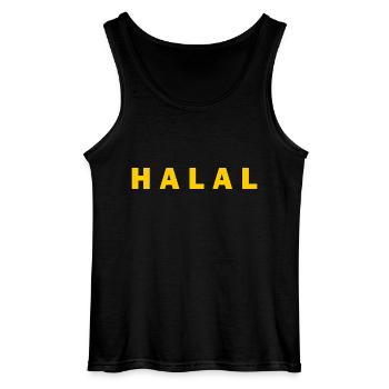 Halal - Gildan Männer Tank Top - Schwarz - Vorne - AI Model Male 185 dark (185cm)